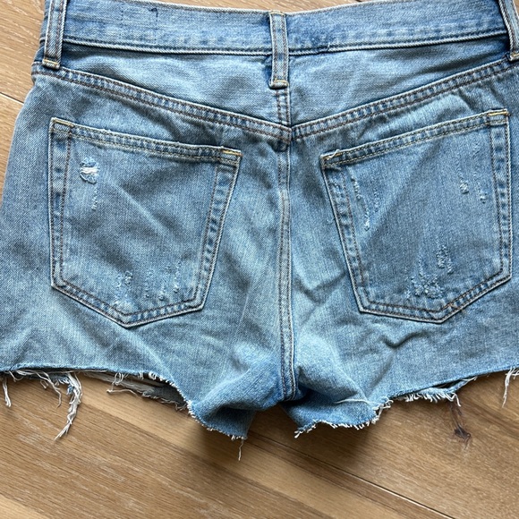 Free People Light Blue Distressed Denim Now or Never Women's Shorts 27 - Picture 3 of 5
